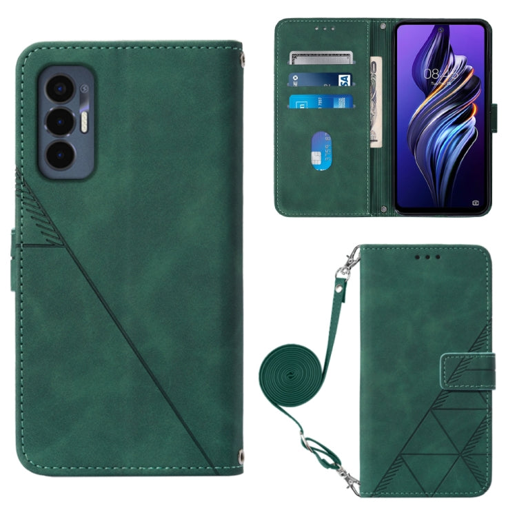 Custodia per cellulare in pelle con flip in rilievo 3D a tracolla, For OnePlus 10T 5G Global, For Tecno Pova 3 LE7, For Tecno Spark 9 Pro / Spark 9T, For ZTE Blade A52