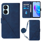 Custodia per cellulare in pelle con flip in rilievo 3D a tracolla, For OnePlus 10T 5G Global, For Tecno Pova 3 LE7, For Tecno Spark 9 Pro / Spark 9T, For ZTE Blade A52