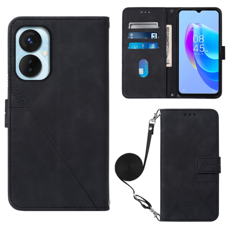 Custodia per cellulare in pelle con flip in rilievo 3D a tracolla, For OnePlus 10T 5G Global, For Tecno Pova 3 LE7, For Tecno Spark 9 Pro / Spark 9T, For ZTE Blade A52