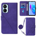 Custodia per cellulare in pelle con flip in rilievo 3D a tracolla, For OnePlus 10T 5G Global, For Tecno Pova 3 LE7, For Tecno Spark 9 Pro / Spark 9T, For ZTE Blade A52