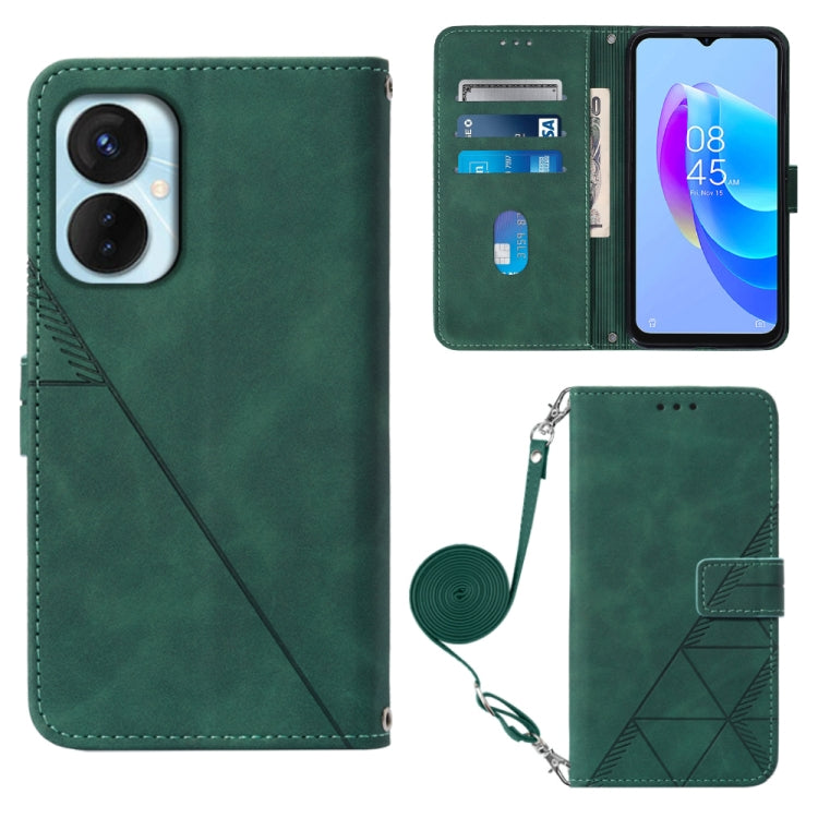 Custodia per cellulare in pelle con flip in rilievo 3D a tracolla, For OnePlus 10T 5G Global, For Tecno Pova 3 LE7, For Tecno Spark 9 Pro / Spark 9T, For ZTE Blade A52