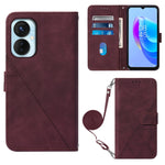 Custodia per cellulare in pelle con flip in rilievo 3D a tracolla, For OnePlus 10T 5G Global, For Tecno Pova 3 LE7, For Tecno Spark 9 Pro / Spark 9T, For ZTE Blade A52