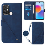 Custodia per cellulare in pelle con flip in rilievo 3D a tracolla, For OnePlus 10T 5G Global, For Tecno Pova 3 LE7, For Tecno Spark 9 Pro / Spark 9T, For ZTE Blade A52