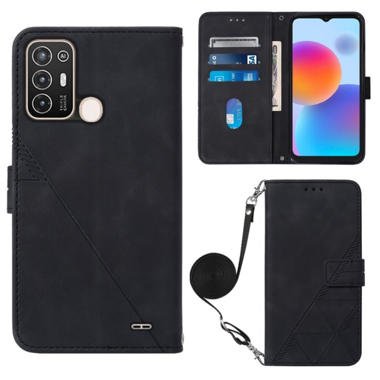 Custodia per cellulare in pelle con flip in rilievo 3D a tracolla, For OnePlus 10T 5G Global, For Tecno Pova 3 LE7, For Tecno Spark 9 Pro / Spark 9T, For ZTE Blade A52