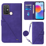 Custodia per cellulare in pelle con flip in rilievo 3D a tracolla, For OnePlus 10T 5G Global, For Tecno Pova 3 LE7, For Tecno Spark 9 Pro / Spark 9T, For ZTE Blade A52