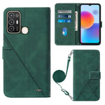Custodia per cellulare in pelle con flip in rilievo 3D a tracolla, For OnePlus 10T 5G Global, For Tecno Pova 3 LE7, For Tecno Spark 9 Pro / Spark 9T, For ZTE Blade A52