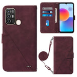Custodia per cellulare in pelle con flip in rilievo 3D a tracolla, For OnePlus 10T 5G Global, For Tecno Pova 3 LE7, For Tecno Spark 9 Pro / Spark 9T, For ZTE Blade A52