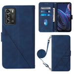 Custodia per cellulare in pelle con flip in rilievo 3D a tracolla, For ZTE Blade A72
