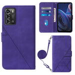 Custodia per cellulare in pelle con flip in rilievo 3D a tracolla, For ZTE Blade A72