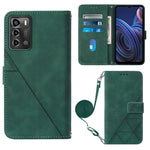 Custodia per cellulare in pelle con flip in rilievo 3D a tracolla, For ZTE Blade A72