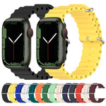 Cinturino in silicone Ocean per Apple Watch Series 8&7 41mm / SE 2&6&SE&5&4 40mm / 3&2&1 38mm, For Apple Watch Series 8&7 41mm, For Apple Watch Series 8&7 41mm / SE 2&6&SE&5&4 40mm, For Apple Watch Series 9&8&7 41mm / SE 3& SE 2&6&SE&5&4 40mm