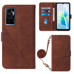 Custodia per cellulare in pelle con flip in rilievo 3D a tracolla, For Motorola Moto X30 Pro 5G, For vivo S10e 5G / V23e 4G&5G /Y75 4G, For vivo Y02s, For vivo Y77 5G