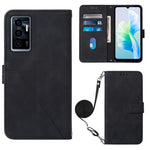 Custodia per cellulare in pelle con flip in rilievo 3D a tracolla, For Motorola Moto X30 Pro 5G, For vivo S10e 5G / V23e 4G&5G /Y75 4G, For vivo Y02s, For vivo Y77 5G