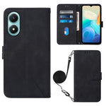 Custodia per cellulare in pelle con flip in rilievo 3D a tracolla, For Motorola Moto X30 Pro 5G, For vivo S10e 5G / V23e 4G&5G /Y75 4G, For vivo Y02s, For vivo Y77 5G