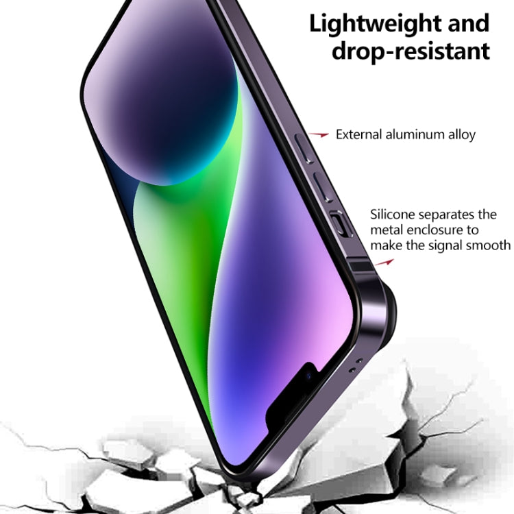 Custodia per telefono con telaio in TPU + lega di alluminio, For iPhone 14, For iPhone 14 Plus