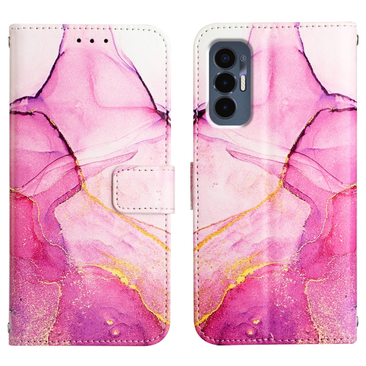 Cassa del telefono di cuoio di vibrazione del modello di marmo PT003, For Tecno Pova 3 LE7, For Tecno Spark 9 Pro / Spark 9T