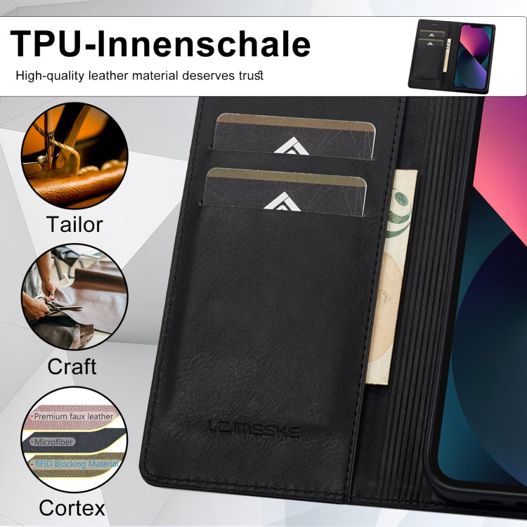 Custodia per telefono in pelle antifurto LC.IMEEKE RFID, For iPhone 13, For iPhone 13 Mini, For iPhone 14, For iPhone 14 Plus