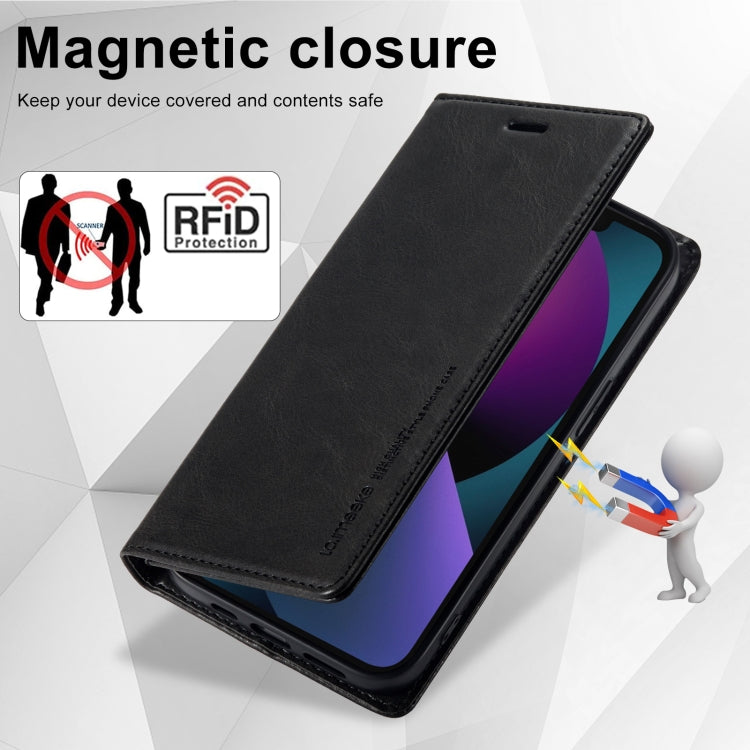 Custodia per telefono in pelle antifurto LC.IMEEKE RFID, For iPhone 13, For iPhone 13 Mini, For iPhone 14, For iPhone 14 Plus