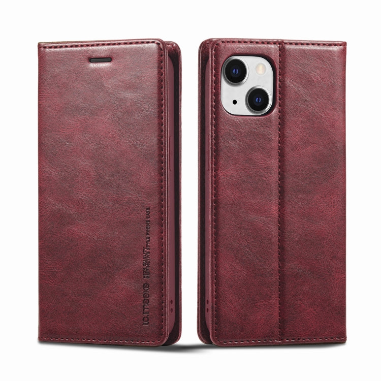 Custodia per telefono in pelle antifurto LC.IMEEKE RFID, For iPhone 13, For iPhone 13 Mini, For iPhone 14, For iPhone 14 Plus