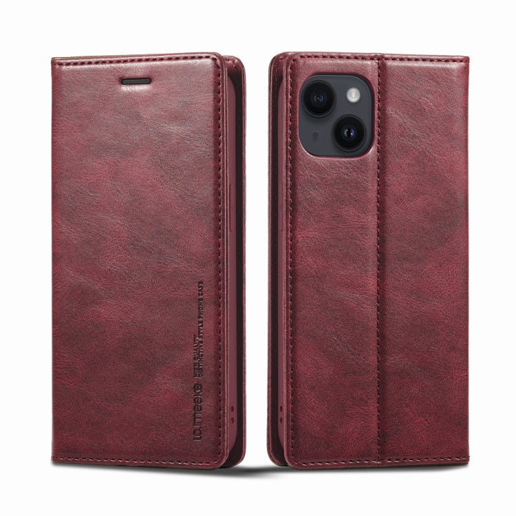 Custodia per telefono in pelle antifurto LC.IMEEKE RFID, For iPhone 13, For iPhone 13 Mini, For iPhone 14, For iPhone 14 Plus