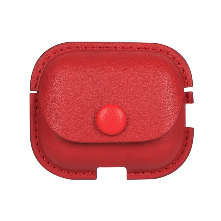 Custodia protettiva per auricolari in pelle PU Litchi Texture con gancio, For AirPods Pro 2 with Hook