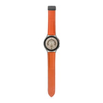 Per Samsung Galaxy Watch5 40mm / 44mm Litchi cinturino in vera pelle, Black Buckle, Silver Buckle