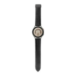 Per Samsung Galaxy Watch5 40mm / 44mm Litchi cinturino in vera pelle, Black Buckle, Silver Buckle