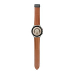 Per Samsung Galaxy Watch5 40mm / 44mm Litchi cinturino in vera pelle, Black Buckle, Silver Buckle