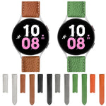 Per Samsung Galaxy Watch5 40mm / 44mm Litchi cinturino in vera pelle, Black Buckle, Silver Buckle