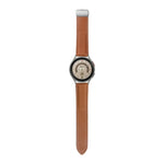 Per Samsung Galaxy Watch5 40mm / 44mm Litchi cinturino in vera pelle, Black Buckle, Silver Buckle