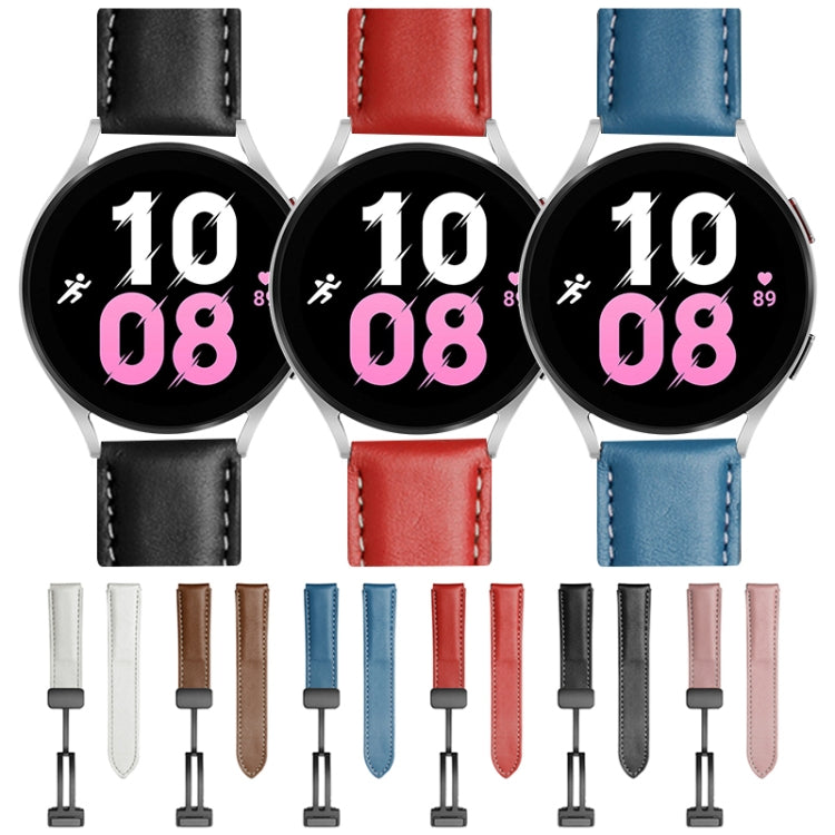 Per Samsung Galaxy Watch5 40mm / 44mm Cinturino in vera pelle intrecciata, Black Buckle, Silver Buckle