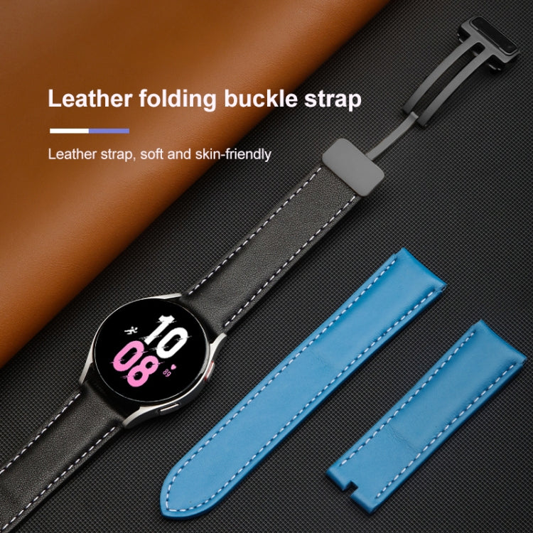 Per Samsung Galaxy Watch5 40mm / 44mm Cinturino in vera pelle intrecciata, Black Buckle, Silver Buckle