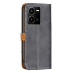 Custodia per telefono in pelle con doppio filo per cucire abbinato, For vivo Y35/Y22, For Xiaomi Redmi A1/A1+, For Samsung Galaxy A04 4G, For Samsung Galaxy A23e 5G