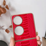 Custodia per telefono con placcatura nano serie Weilai in vera pelle, For OPPO Reno8, For OPPO Reno8 Pro, For Huawei P50 Pocket