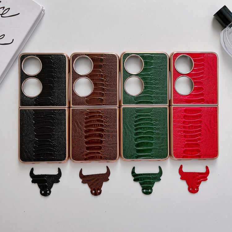 Custodia per telefono con placcatura nano serie Weilai in vera pelle, For OPPO Reno8, For OPPO Reno8 Pro, For Huawei P50 Pocket