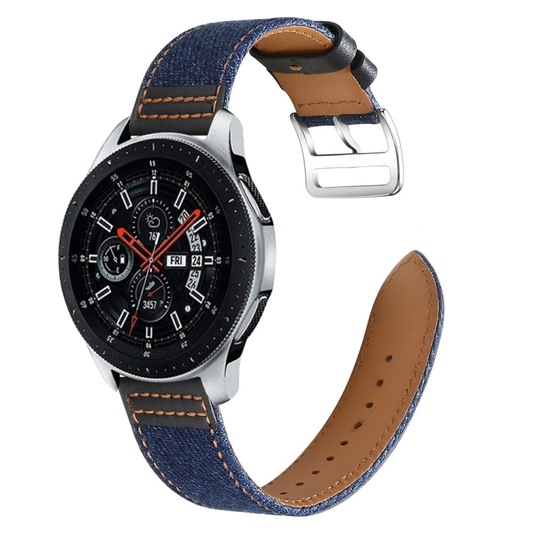 Cinturino per orologio in pelle denim da 22 mm