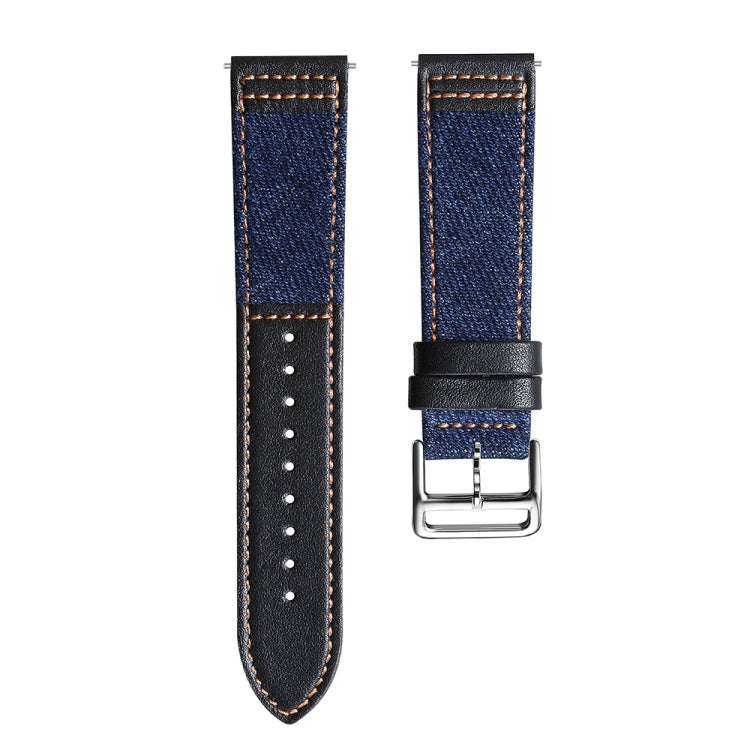 Cinturino per orologio in pelle denim da 22 mm