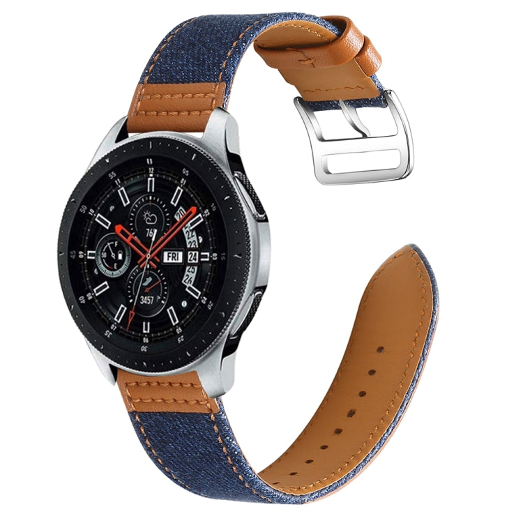 Cinturino per orologio in pelle denim da 22 mm