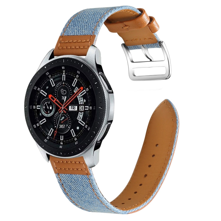 Cinturino per orologio in pelle denim da 22 mm