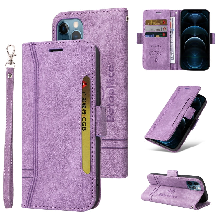 BETOPNICE Custodia per telefono in pelle con fibbia a doppio lato, For iPhone 12 mini, For iPhone 12 / 12 Pro, For iPhone 12 Pro Max, For iPhone 11