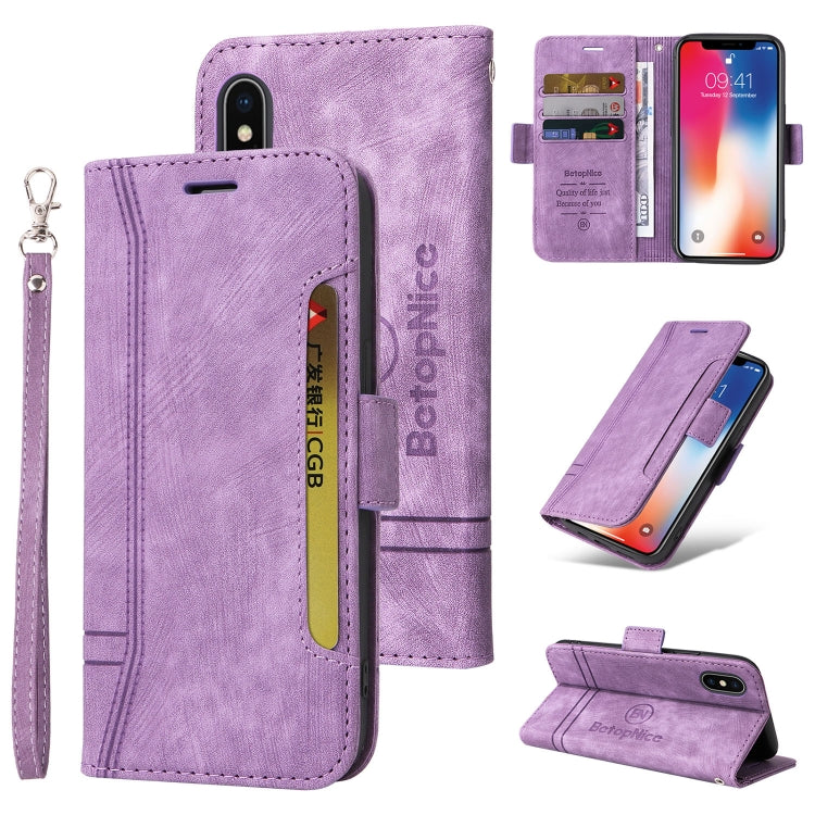 BETOPNICE Custodia per telefono in pelle con fibbia a doppio lato, For iPhone 11 Pro, For iPhone 11 Pro Max, For iPhone X / XS, For iPhone XR