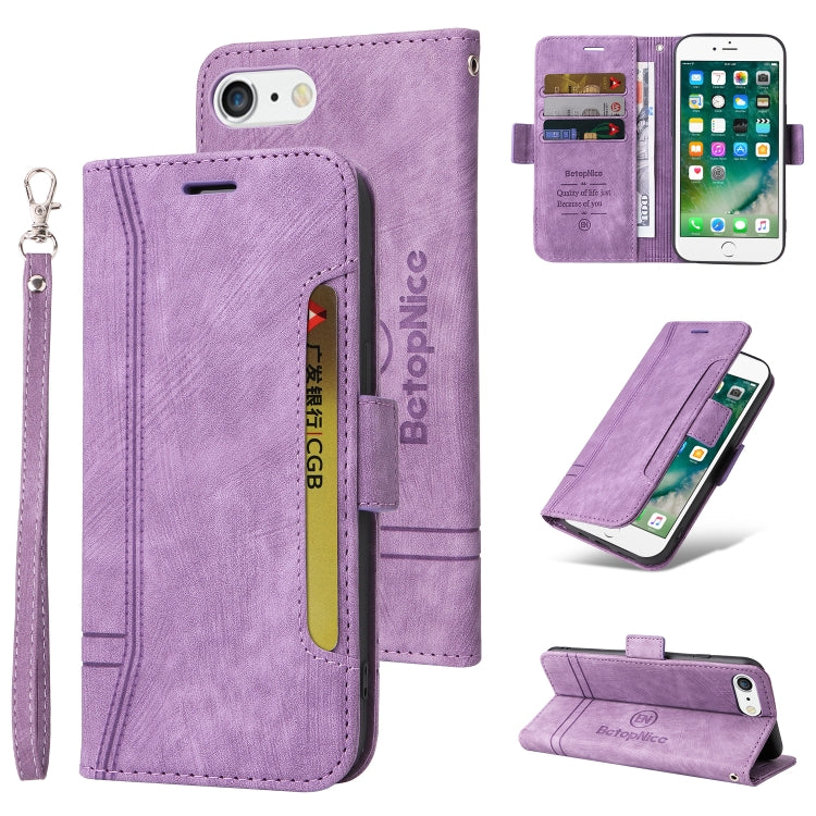 BETOPNICE Custodia per telefono in pelle con fibbia a doppio lato, For iPhone XS Max, For iPhone SE 2022 / SE 2020 / 7 / 8, For iPhone 7 Plus / 8 Plus