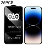 Pellicola in vetro temperato per airbag antiurto da 25 pezzi, For iPhone 14 Pro Max (25 PCS), For iPhone 14 Pro (25 PCS)
