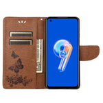 Custodia per cellulare in pelle flip orizzontale goffrata farfalla, For Asus Zenfone 9