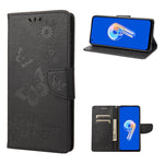 Custodia per cellulare in pelle flip orizzontale goffrata farfalla, For Asus Zenfone 9