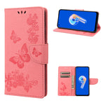 Custodia per cellulare in pelle flip orizzontale goffrata farfalla, For Asus Zenfone 9