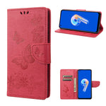Custodia per cellulare in pelle flip orizzontale goffrata farfalla, For Asus Zenfone 9