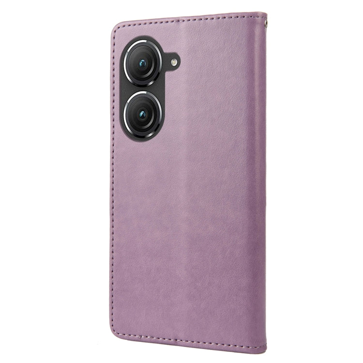 Custodia per cellulare in pelle con motivo floreale a farfalla, For Asus Zenfone 9