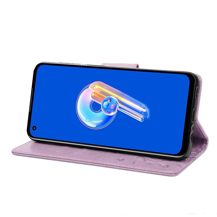 Custodia per cellulare in pelle con motivo floreale a farfalla, For Asus Zenfone 9