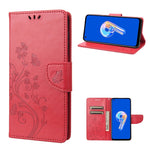 Custodia per cellulare in pelle con motivo floreale a farfalla, For Asus Zenfone 9